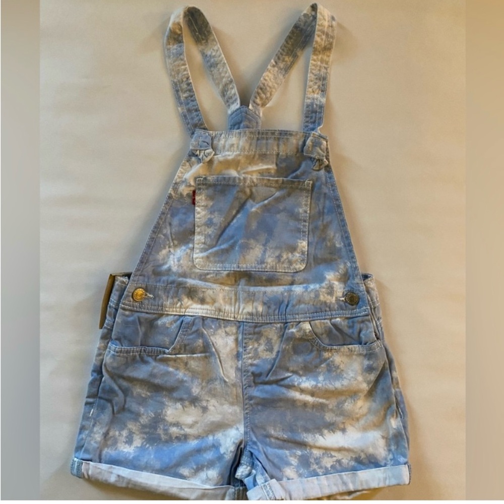 Levi’s Overall Shorts, Denim, Cloud Blue & White, Girls Classic 12 Casual Jean